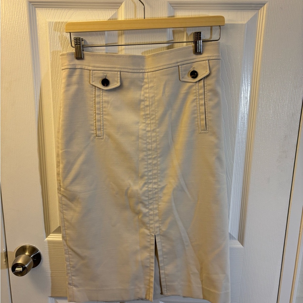 Ann Taylor Tan Cargo Pencil Skirt Knee-Length